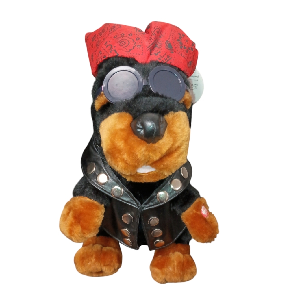 PBC Singing/dancing 12” Chopper Stuffed Animal Biker dog Born To Be Wild